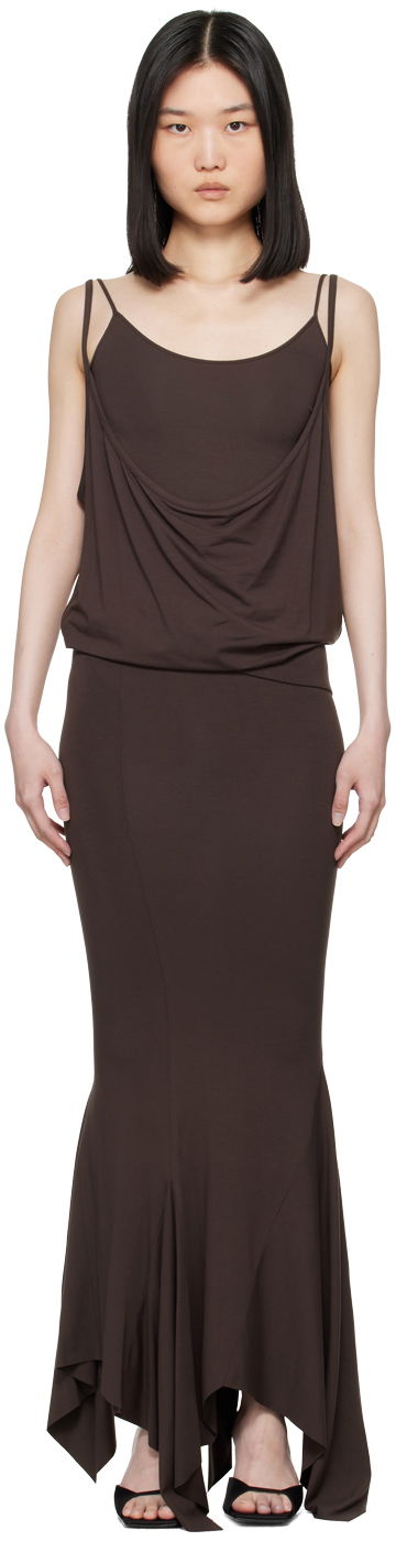 Klä The Attico Attico Layered Midi Dress Brun | 247WCM121 J045