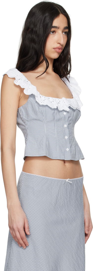 Crop top GUIZIO Guizio Paloma Lace Top Blå | S25155W152, 1