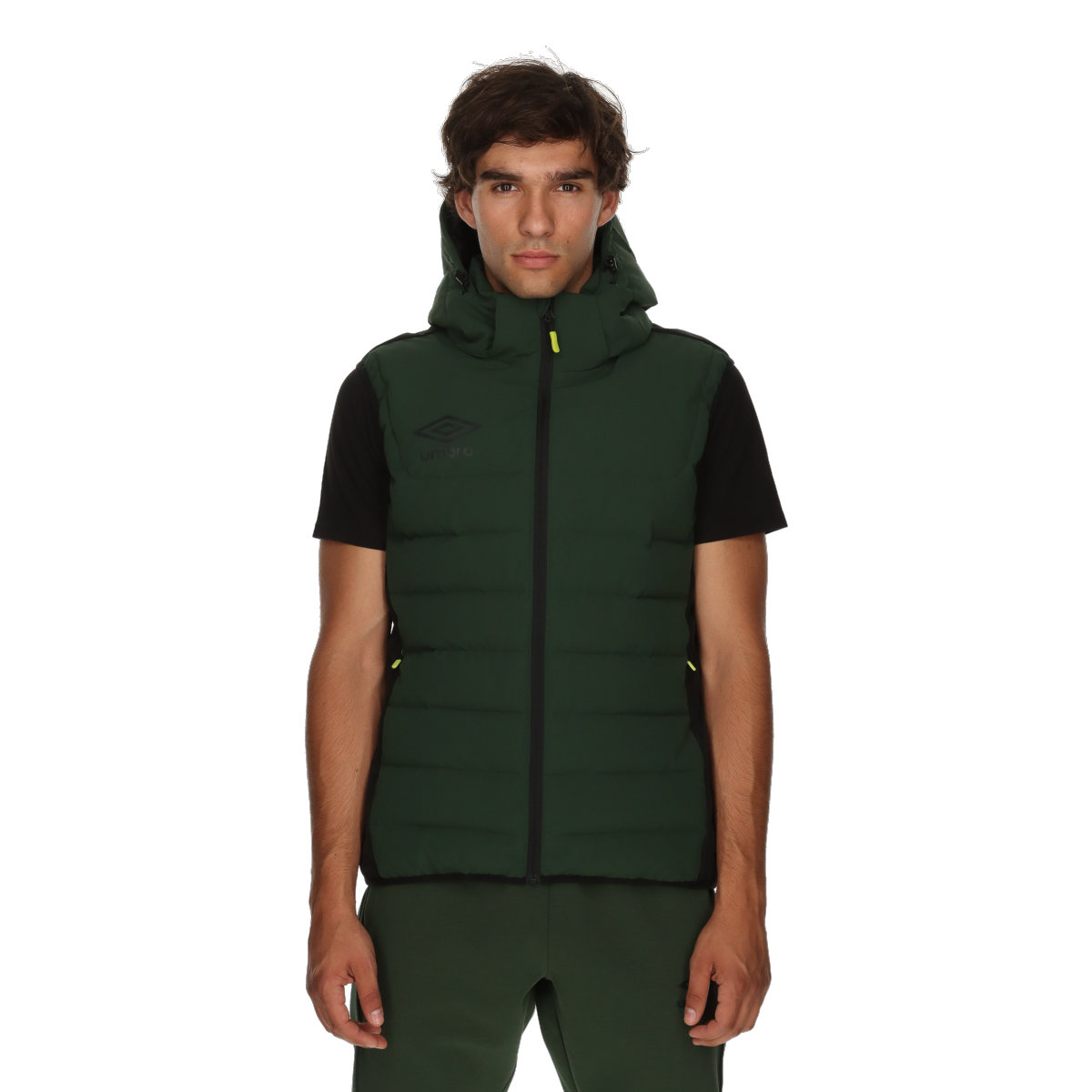 Väst Umbro Essentials Hooded Puffer Vest Grön | UMA253M500-68, 0