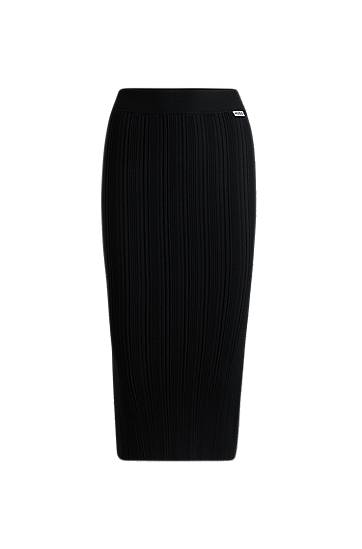 Kjol BOSS Women's Irregular-Rib Crepe Midi Tube Skirt Svart | 50514292