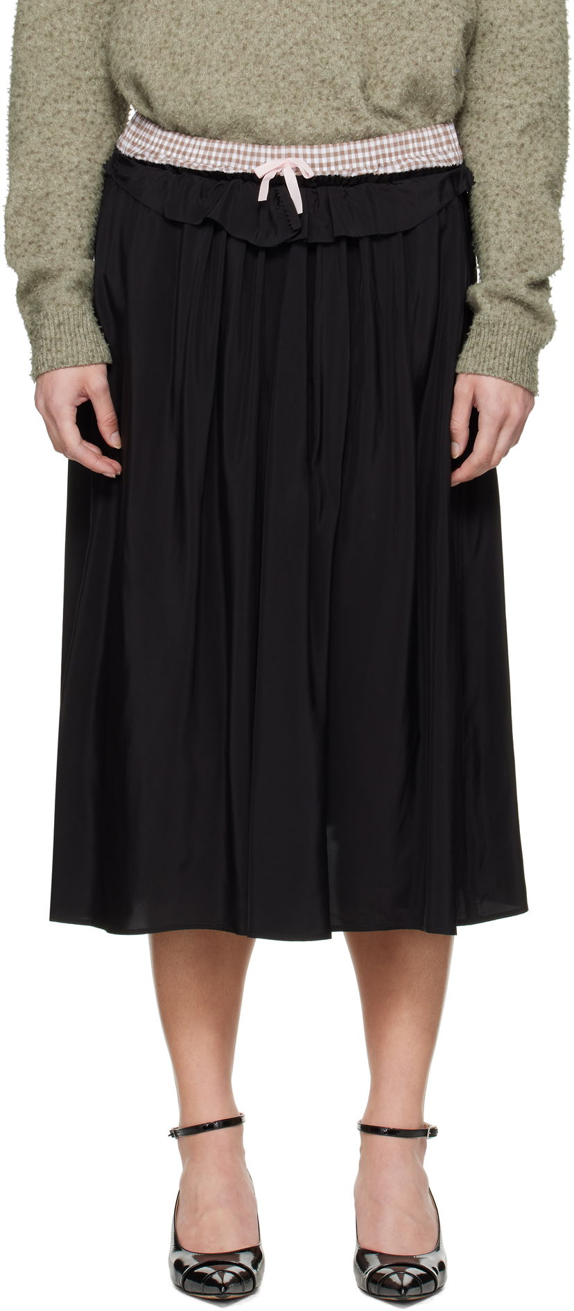 Kjol Maison Margiela Maison Margiela 'Anonymity Of The Lining' Midi Skirt Svart | S51ME0034 S76632