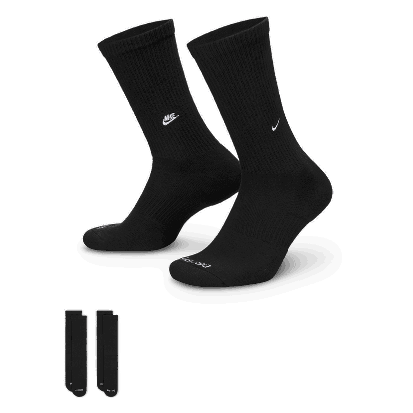 Strumpor Nike Everyday Cushioned Crew Socks (2 Pairs) Svart | FZ3073-011
