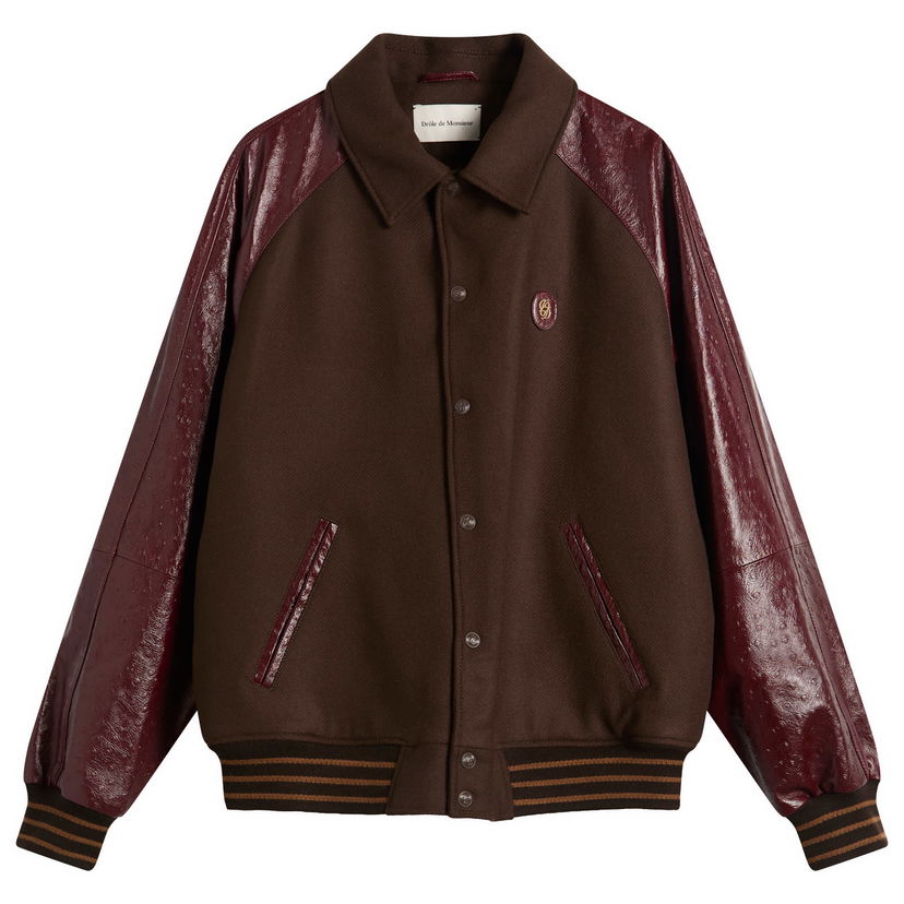 Bomberjacka Drôle de Monsieur Drole De Monsieur Wool and Leather Teddy Jacket Flerfärgad | I-JT220-WV015-DBN