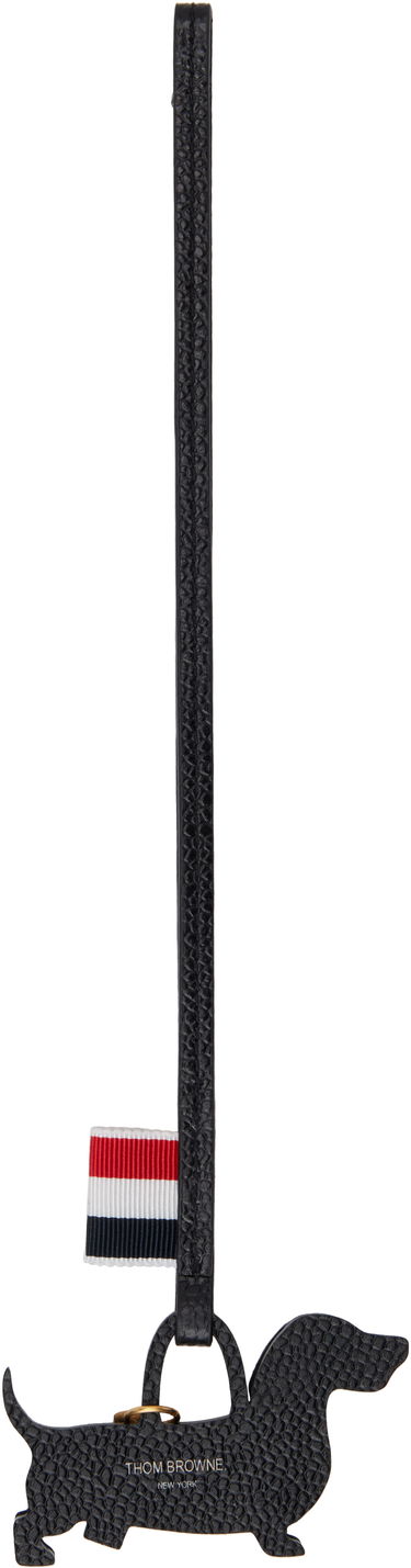 Nyckelringar Thom Browne Grained Leather Dog Keychain Svart | UAM064A-00198, 1