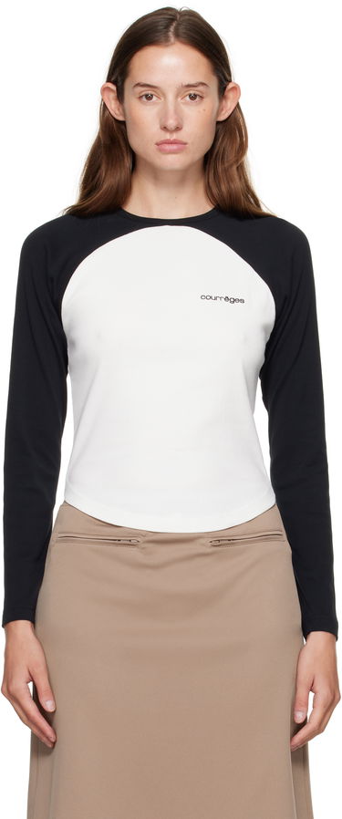 T-shirt Courrèges Courrèges Circle Contrast Long Sleeve T-Shirt Svart | 325JTS228JS0203, 0