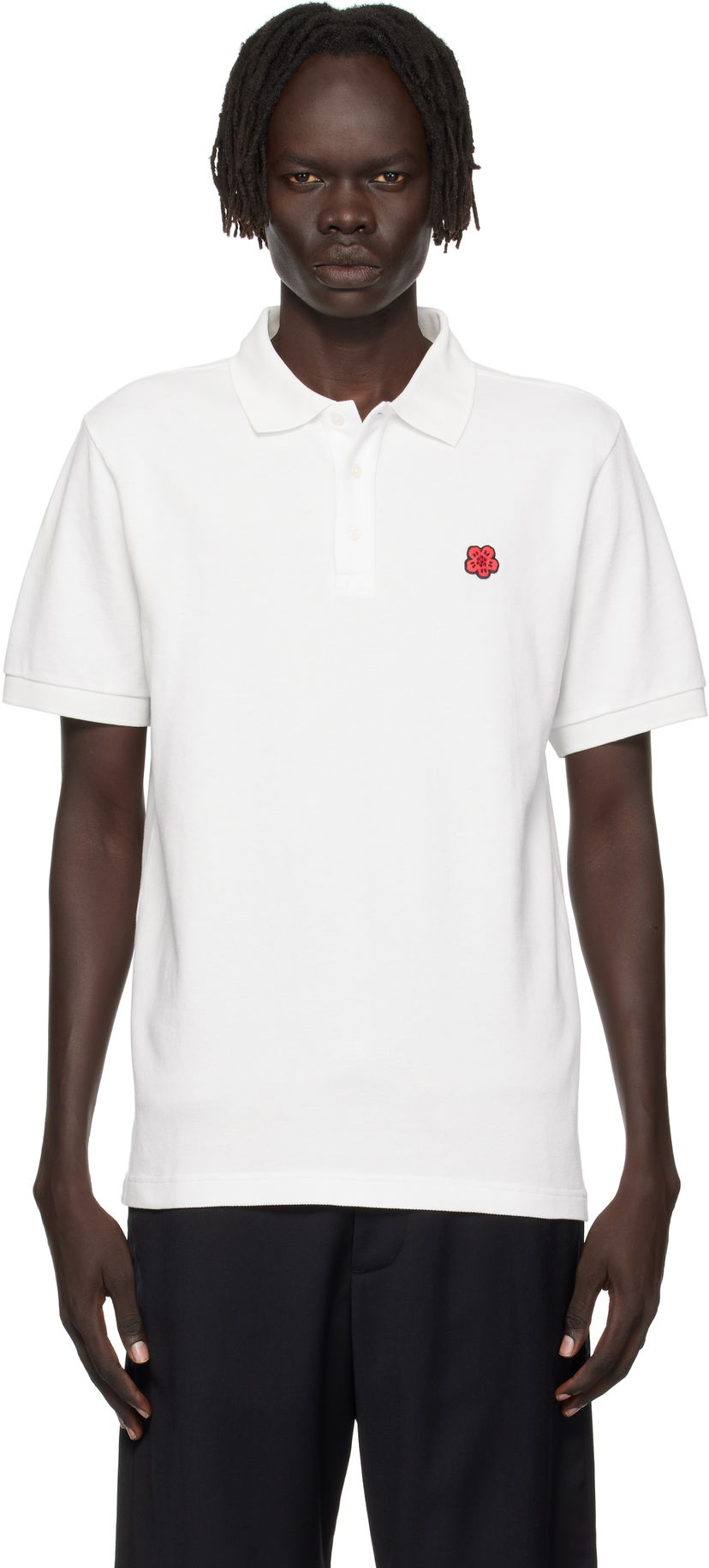 Polotröja KENZO Kenzo Paris 'Boke Flower' Slim Fit Polo Vit | FF65PO1534PU