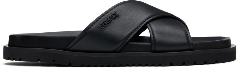 Sneakers och skor Versace Versace Logo Sandals Svart | 1016188_1A11124