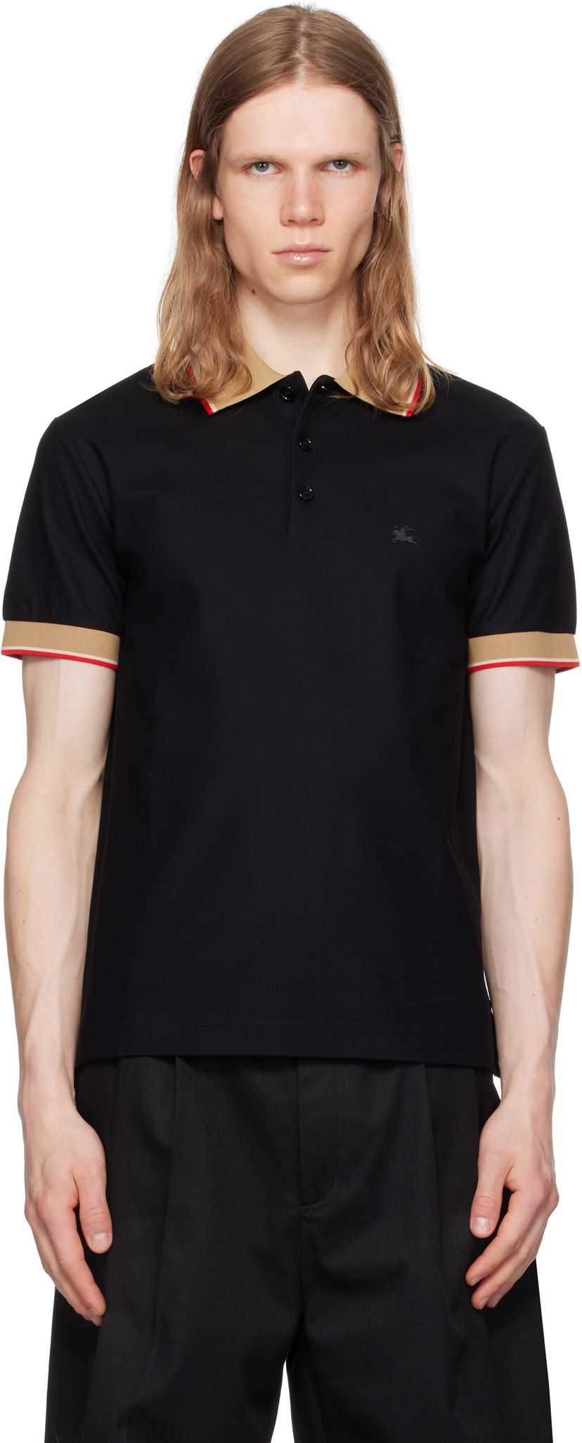 Polotröja Burberry Burberry Logo Collar Polo Svart | 8110934