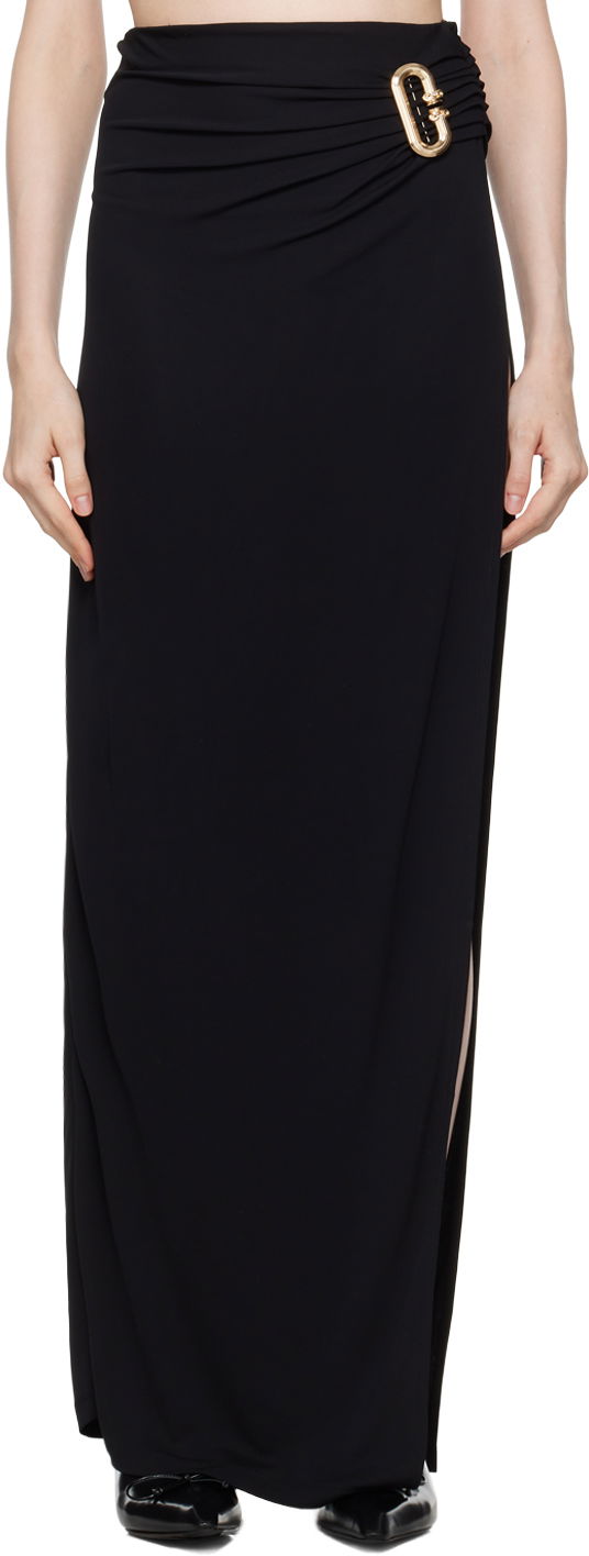 Kjol Casablanca Black Draped Maxi Skirt Svart | WF24-SK-131-01