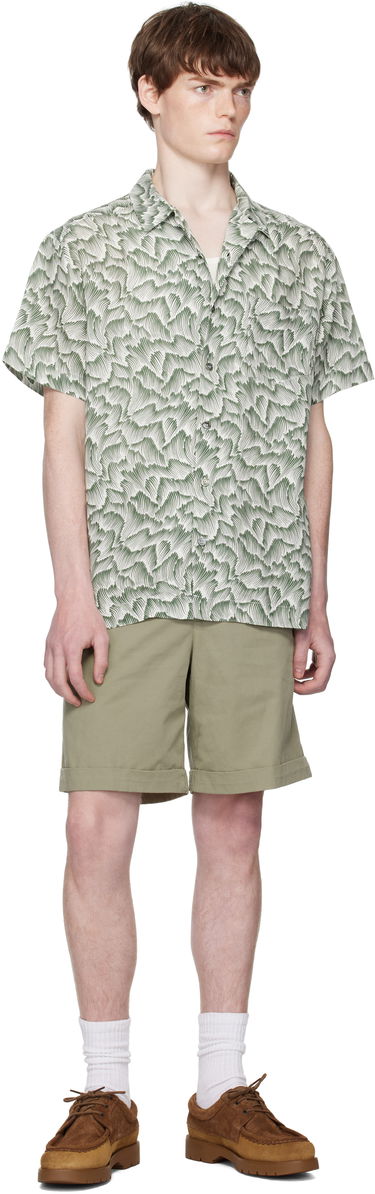 Skjorta A.P.C. A.P.C. Roy Print Camp Collar Shirt Grön | VIALX-H12608, 3