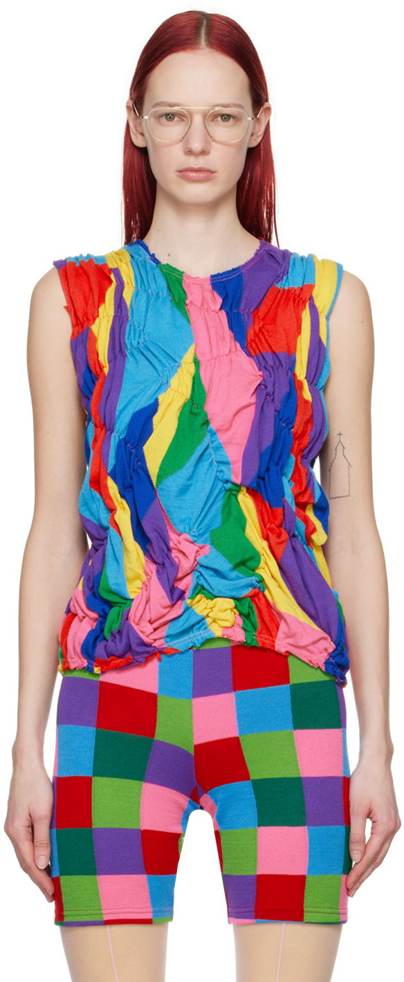 Linne Comme des Garçons Multicolor Ruched Tank Top Flerfärgad | GM-T025-051