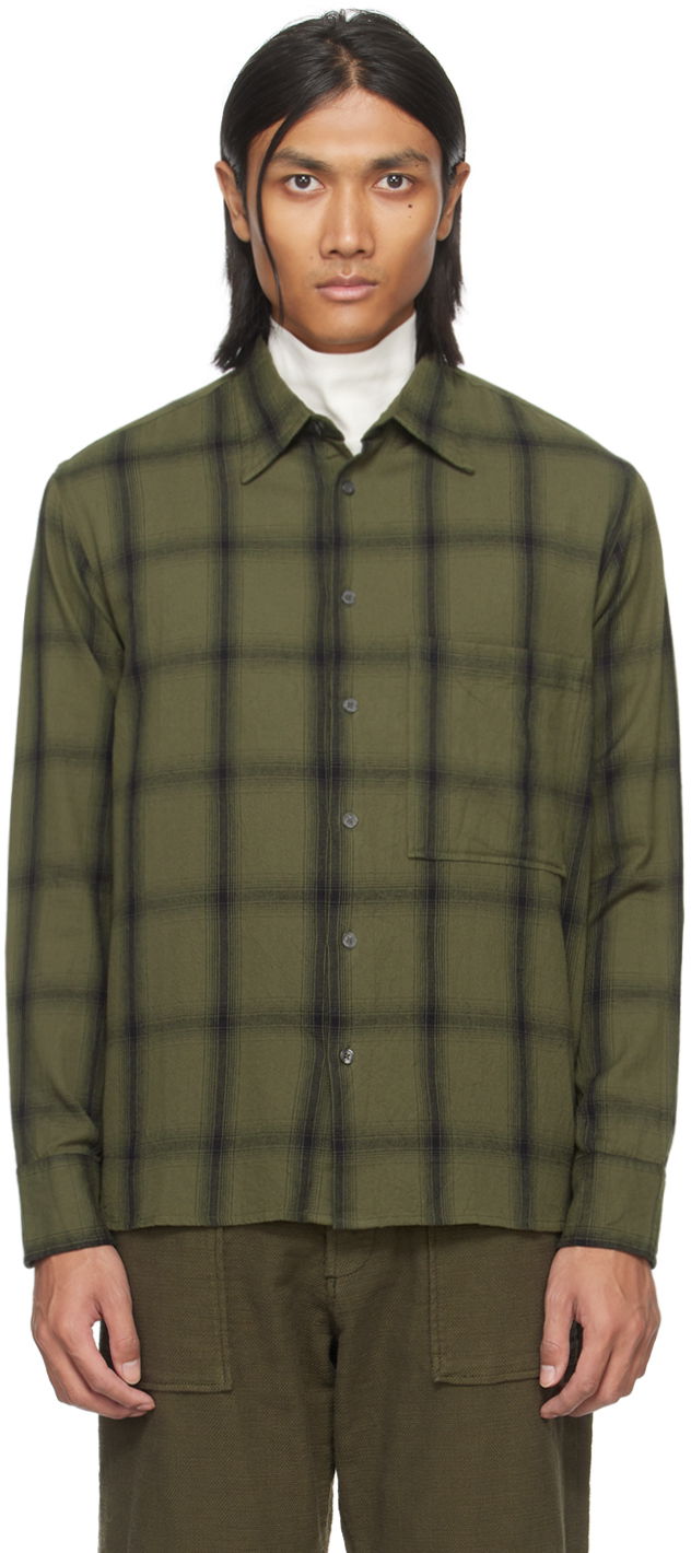 Skjorta Universal Works Universal Works Square Pocket Shirt Grön | P2927