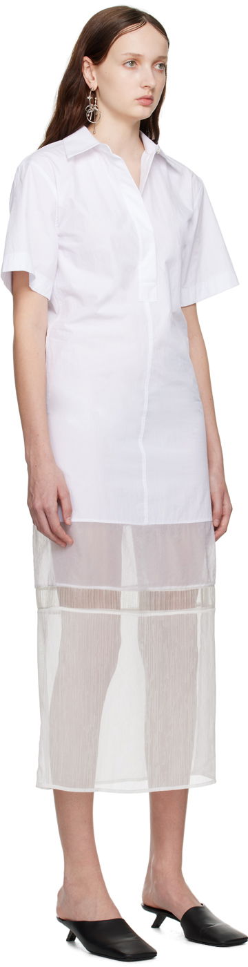 Klä Helmut Lang Helmut Lang Combo Shirt Midi Dress Vit | N01HW602, 1