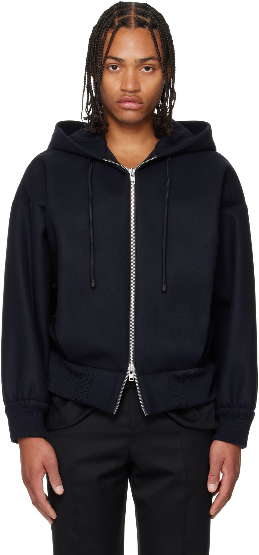 Bomberjacka Simone Rocha Simone Rocha Hooded Zip Bomber Jacket Mörkblå | 6145B 1265