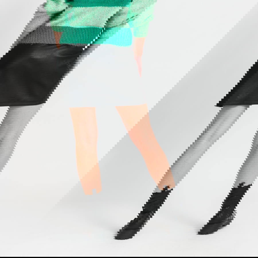 Kjol JJXX Rowe Faux Leather Skirt Svart | 12203569 black, 1