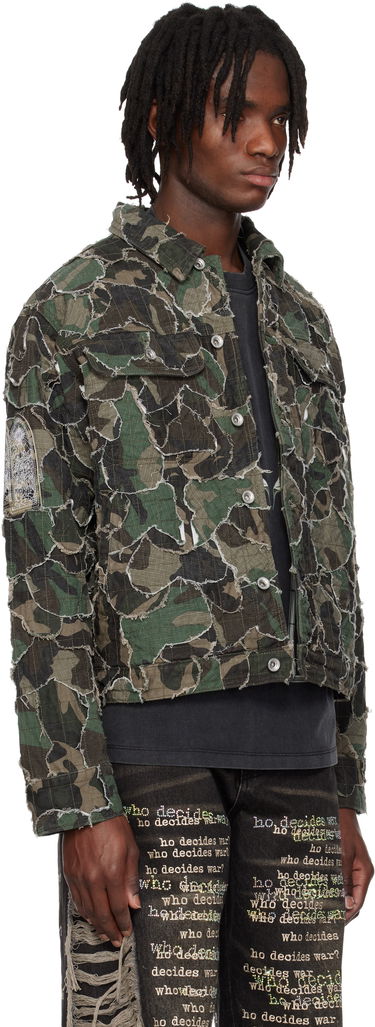 Jacka Who Decides War Who Decides War Camo Trucker Jacket Grön | 1131230011SS25, 1