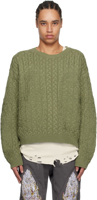 Sweater Who Decides War Who Decides War Cable Knit Sweater Grön | 1110300011SS25, 0