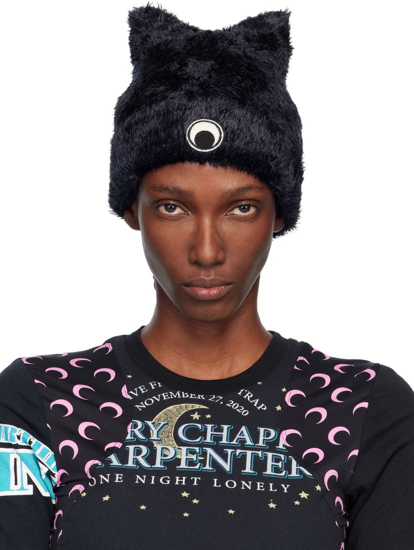 Mössa Marine Serre Marine Serre Wild Fluffy Knit Beanie Svart | UHG068ACKNI0536
