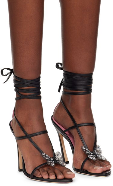 Tillbehör Blumarine Blumarine Butterfly '105 Crystal-Embellished Heeled Sandals Svart | 6A4531PX50722222, 3
