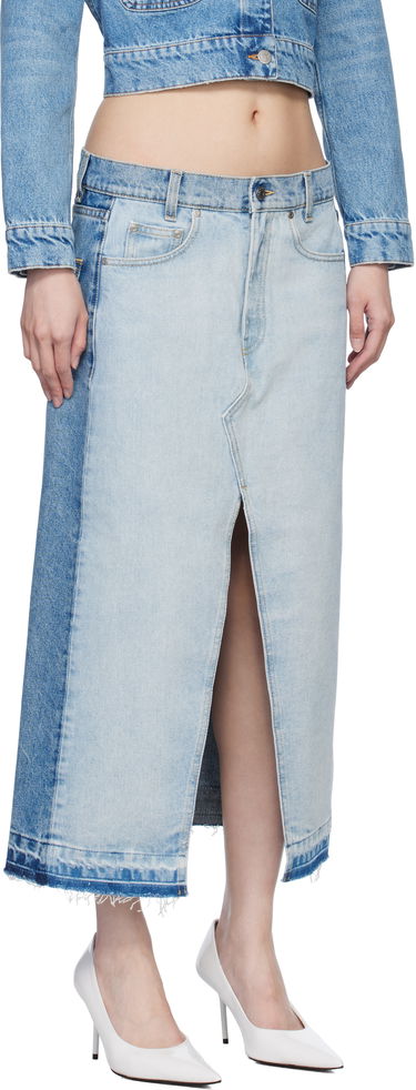 Kjol Stella McCartney Stella McCartney Contrast Panel Denim Midi Skirt Blå | 6D03453SQH10, 1