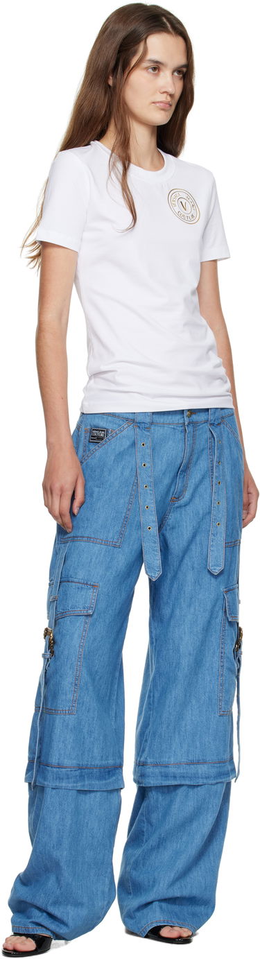 T-shirt Versace Versace Jeans Couture Jersey Stretch T-Shirt Vit | E79HAHT01_ECJ03T, 3