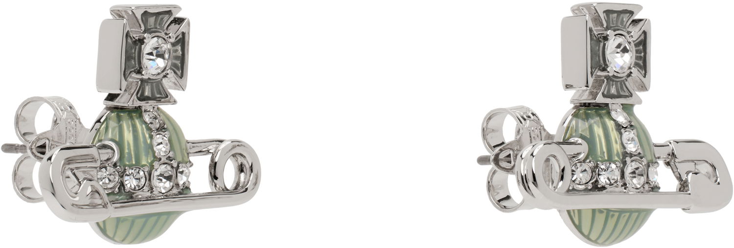 Örhängen Vivienne Westwood Vivienne Westwood Kitty Orb and Safety Pin Earrings Grön | 6201033P-02P574-, 1