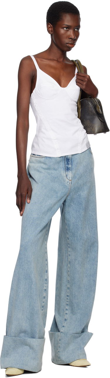 Linne Stella McCartney Stella McCartney Corset-Inspired Sleeveless Top Vit | 6J03763SPZ85, 3