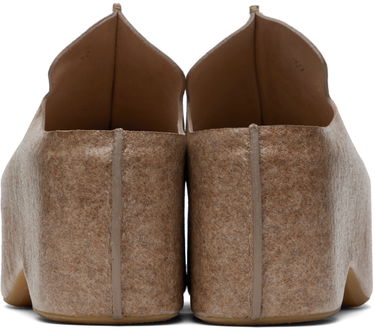 Kläder JW Anderson JW Anderson Laminated Felt Platform Clogs Brun | ANM42500D, 1