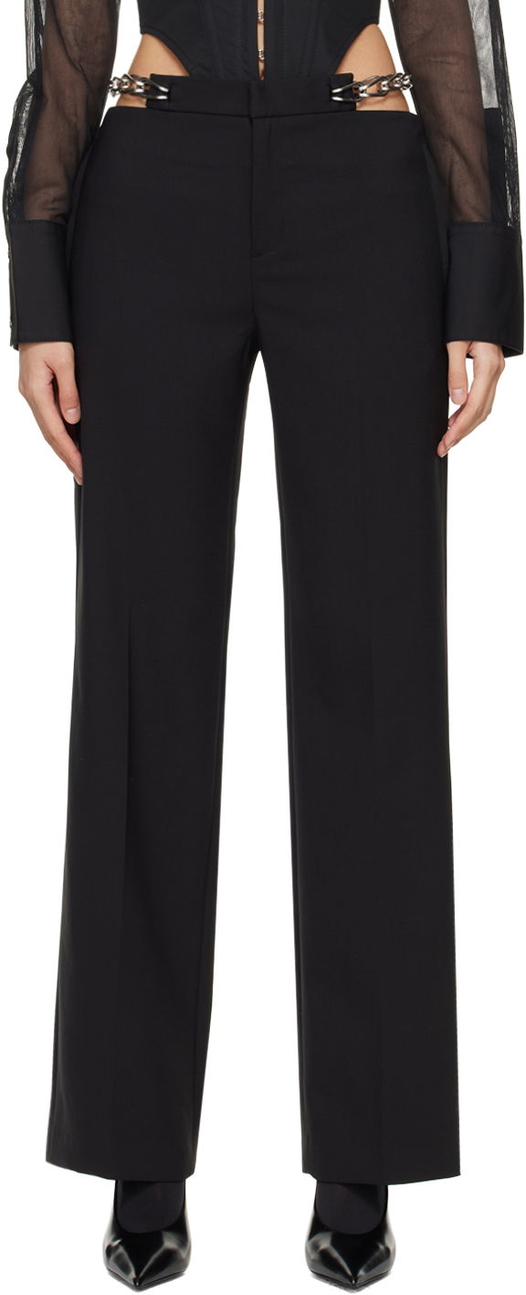Byxor Dion Lee Chain Link Detail Trousers Svart | C2181PS24