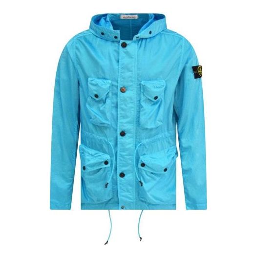 Vindjacka Stone Island Drawstring Hooded Jacket Blå | 741544430-V0042