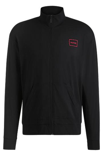 Träningsoverall BOSS HUGO Relaxed-Fit Stretch Cotton Jacket with Frame Logo Svart | 50525245