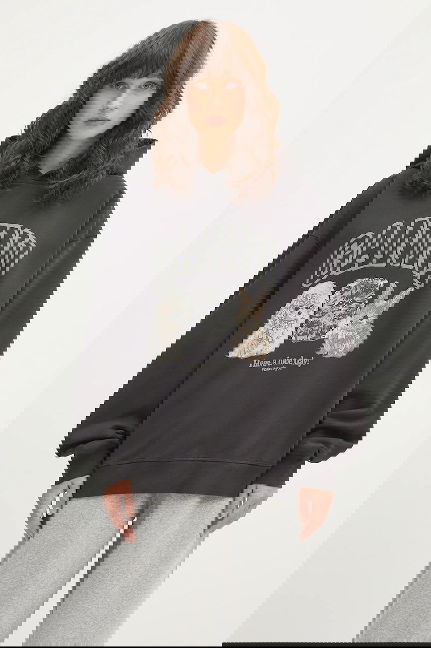 Sweatshirt GANNI GANNI Isoli Oversize Animals Hoodie Svart | T4270, 0