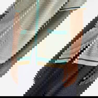 Polotröja BEAMS Zip Knit Polo Shirt Turkos | 3802-0045-156-70, 5