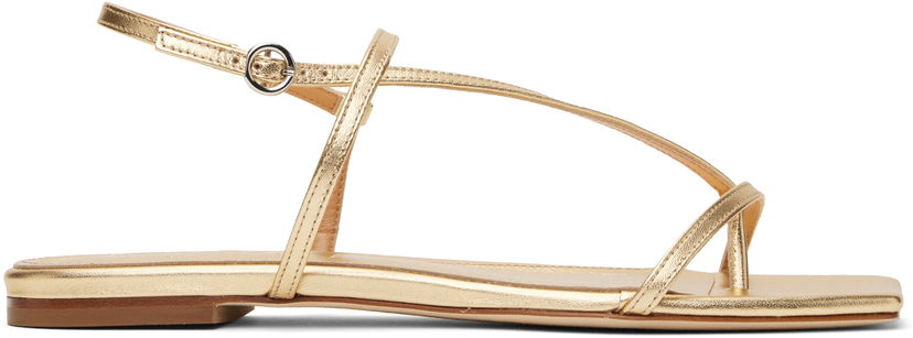 Tillbehör Aeyde Aeyde Ella Leather Toe-Post Sandals Metallisk | A11-FS-BERS8MFL-0121-902-007