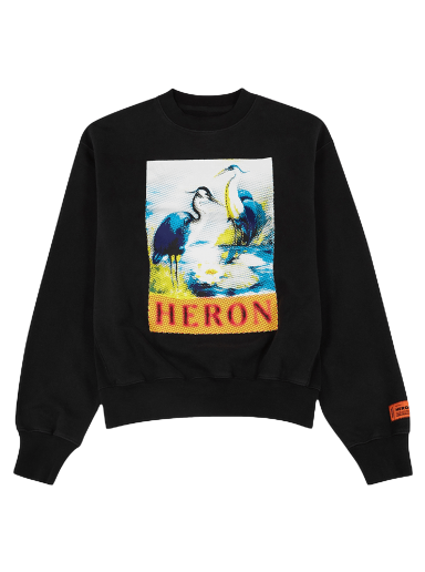 Sweatshirt HERON PRESTON Halftone Heron Crewneck Svart | HMBA020F22JER0091046