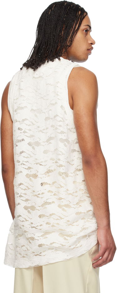 Linne Comme des Garçons Homme Plus Raschel Lace Tank Top Vit | PO-T039-051, 2