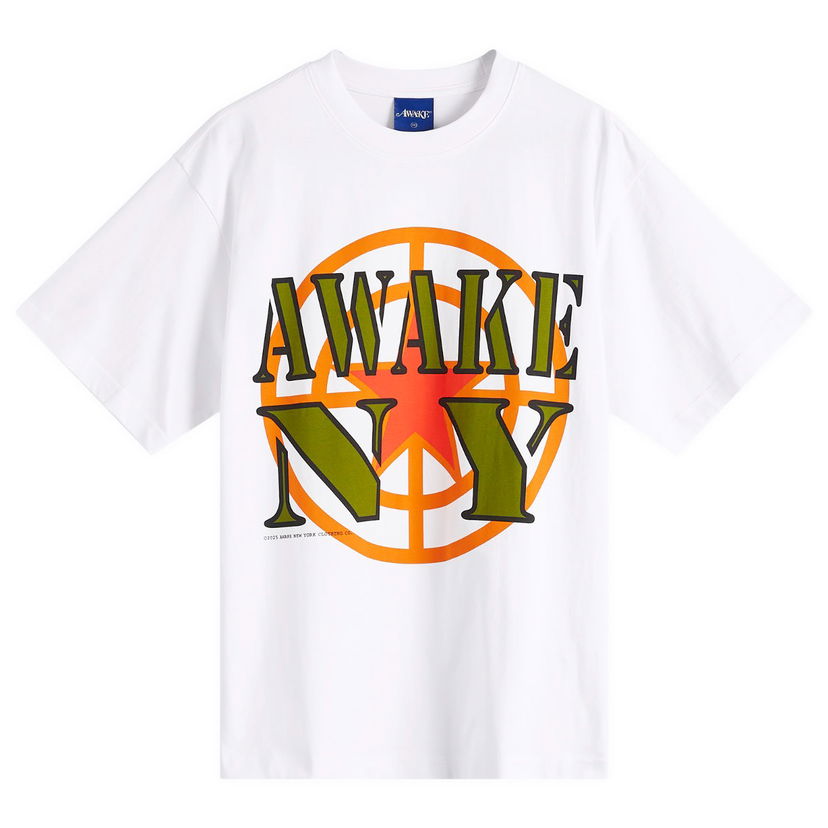 T-shirt Awake NY Awake NY Crosshair Graphic T-Shirt, Size Large Vit | AWK-SP25-TS002-WHT