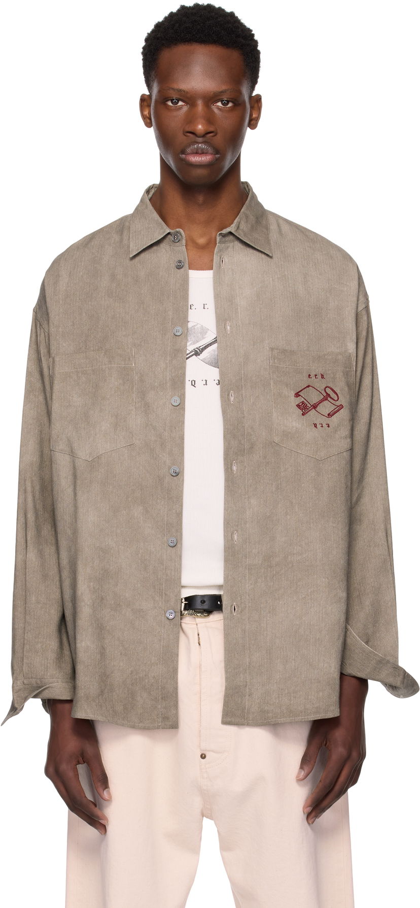 Skjorta Enfants Riches Déprimés Enfants Riches Déprimés Artist Buttondown Shirt Grön | 040-248