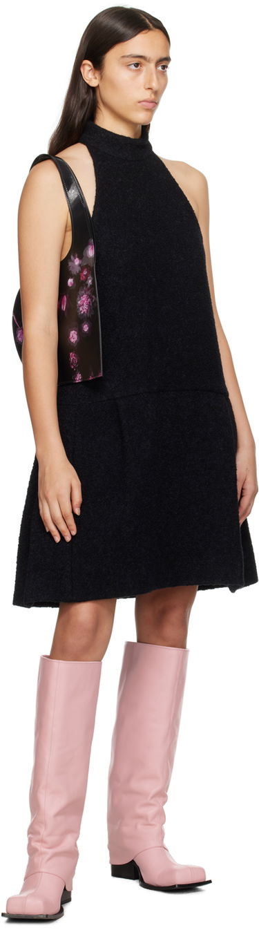 Klä We11done We11done Pleated Halter Neck Minidress Svart | WD-OP3-23-106-W-BK, 3