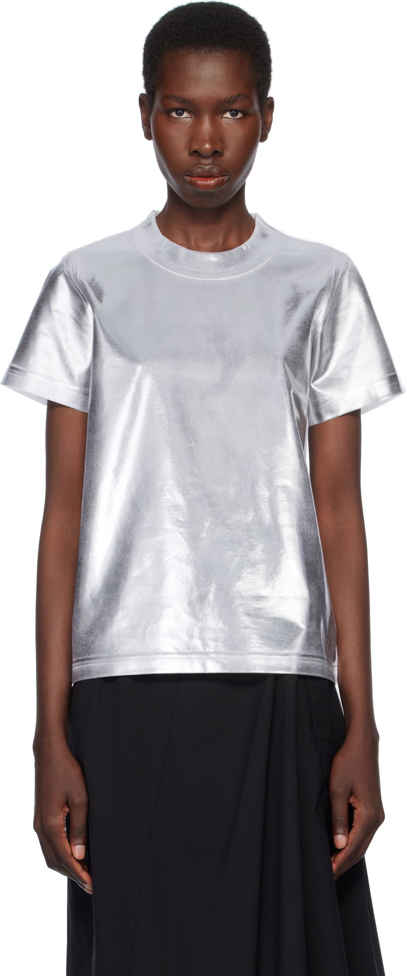 T-shirt Junya Watanabe Junya Watanabe Hyper Density Jersey T-Shirt Metallisk | JO-T037-051