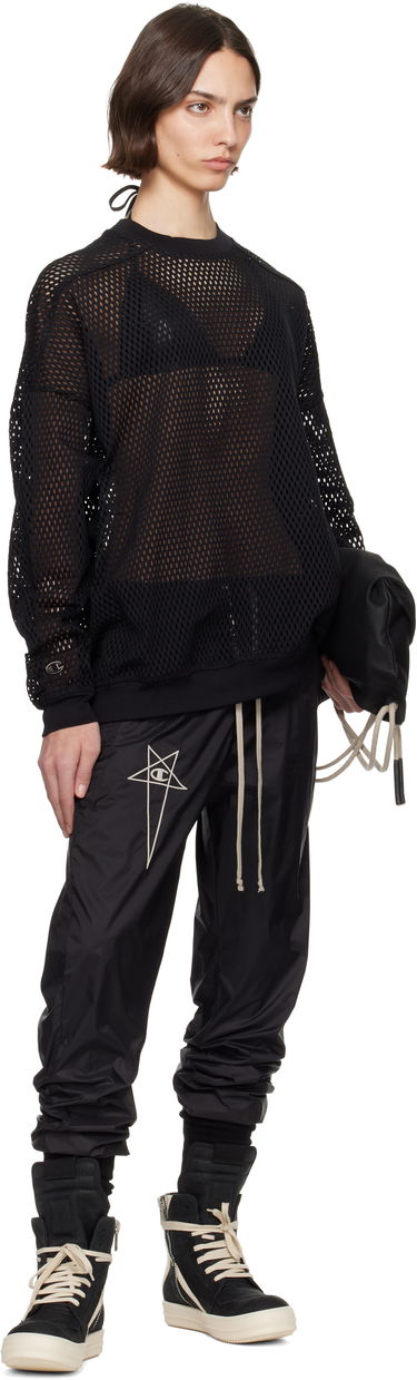Sweater Rick Owens Rick Owens Champion Edition Jumbo Mesh Sweatshirt Svart | CW01E1670 CHONET, 3
