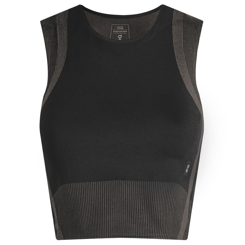 Linne On Running Studio Knit Crop Top Svart | 1WF10250106