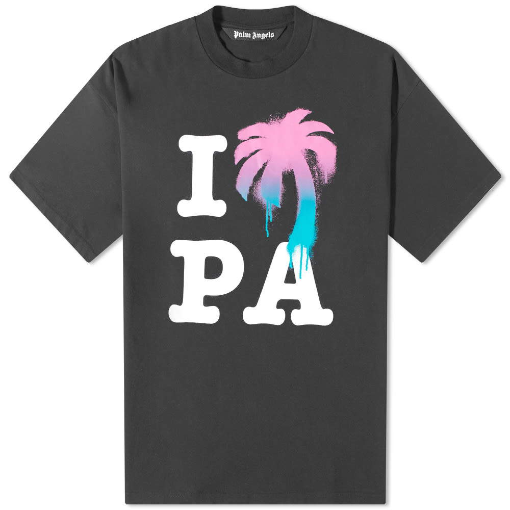 T-shirt Palm Angels I Love PA Palm Tee Svart | PMAA066S23JER0021084, 0