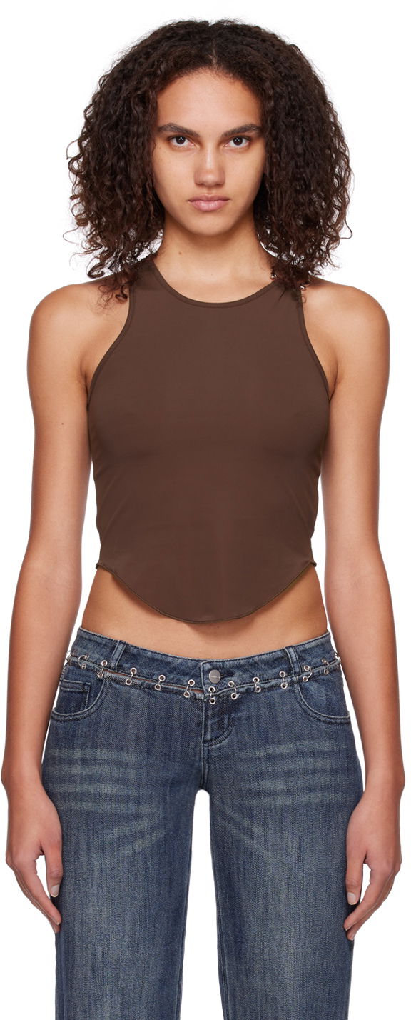 Linne Miaou Miaou Hannah Jewett Bobbi Tank Top Brun | 7067TKUMB