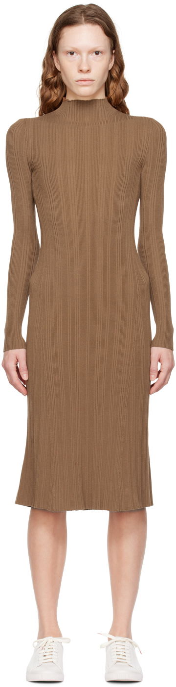 Klä BOSS Sharima Knit Midi Dress Brun | 50477147 10244208