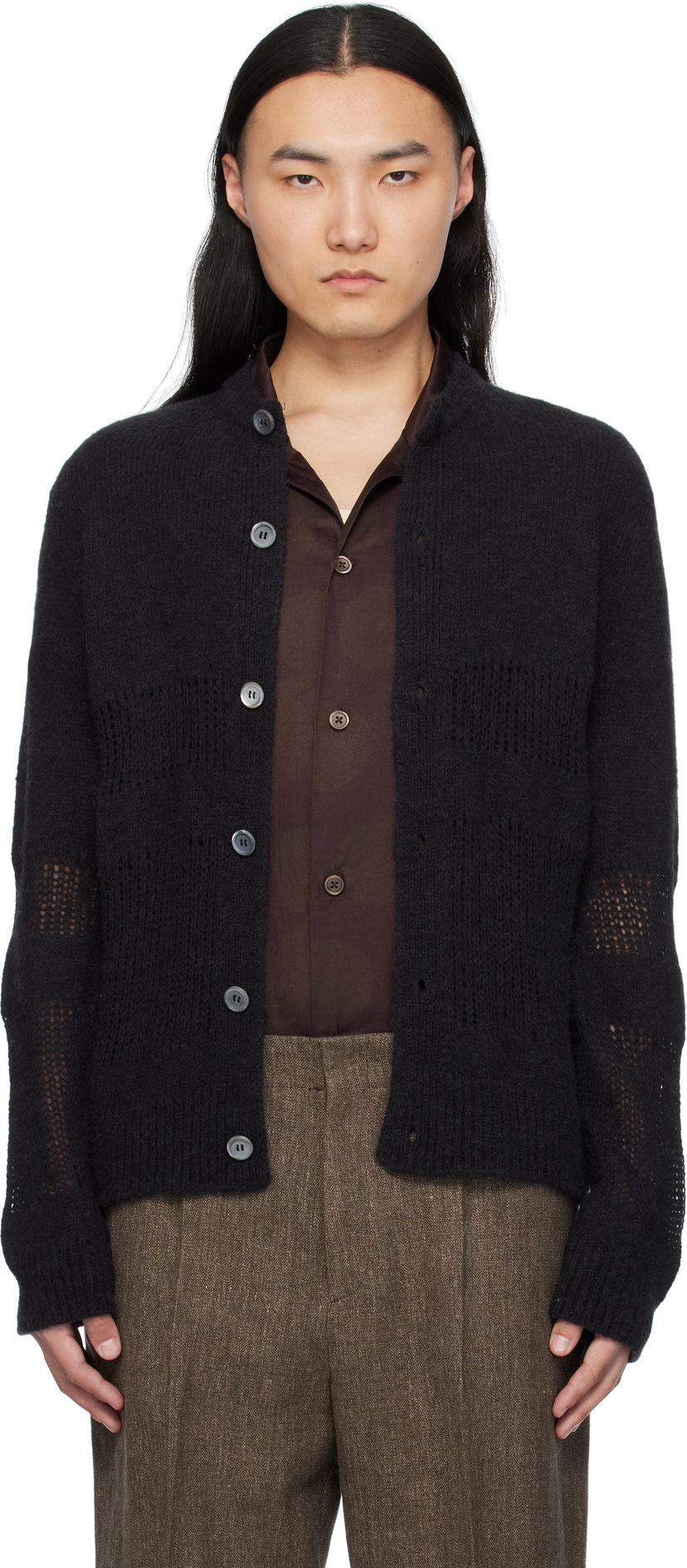 Sweater OUR LEGACY OUR LEGACY Opa Knit Cardigan Svart | M2253OL
