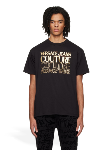 T-shirt Versace Bonded T-Shirt Svart | E76GAHT10_ECJ00T