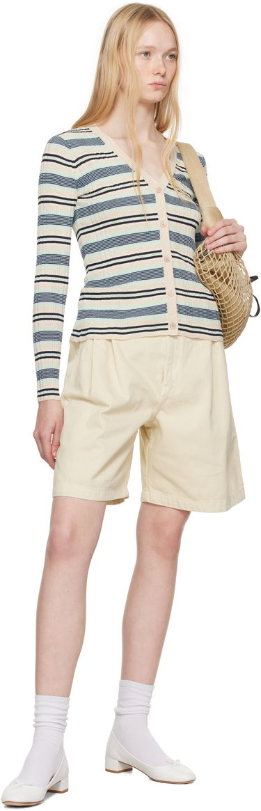 Sweater MAISON KITSUNÉ Maison Kitsuné Fine Rib Striped Cardigan Flerfärgad | OW00505KT1122, 3