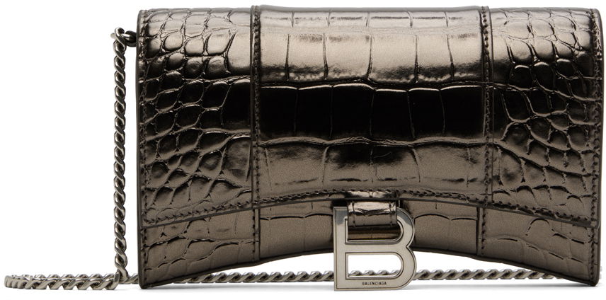 Axelväska Balenciaga Croc Hourglass Bag Grå | 656050 2AAJ7, 0