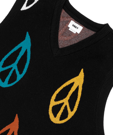 Sweater OBEY Obey Peaced Sweater Vest Svart | 151000059BKM, 2